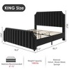 Whizmax King Size Platform Bed Frame with 50.2" Headboard, Velvet Upholstered with Vertical Channel Tufted Headboard , No Box Spring Needed, Black - 2 of 4