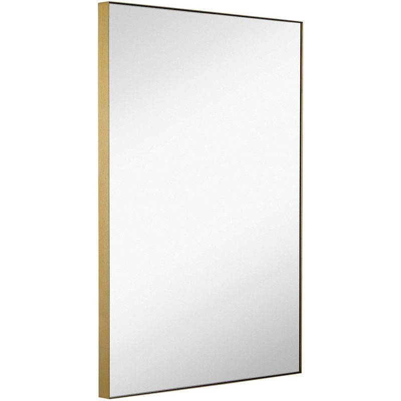 Hamilton Hills 22" x 30" Contemporary Gold Brushed Metal Wall Mirror, 1 of 5