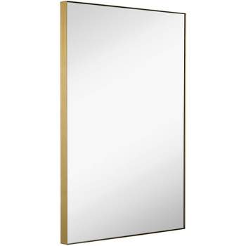 Hamilton Hills 22" x 30" Contemporary Gold Brushed Metal Wall Mirror