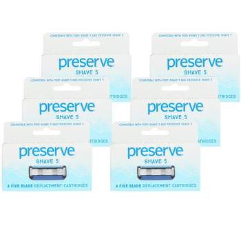 Preserve Shave 5 Blade Replacement Cartridges Blue - Case of 6/4 ct