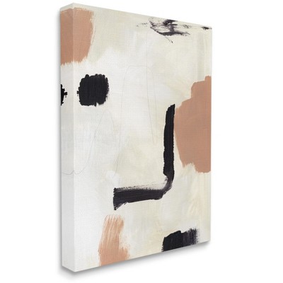 Stupell Industries Soft Tone Neutral Abstraction Beige Black Design