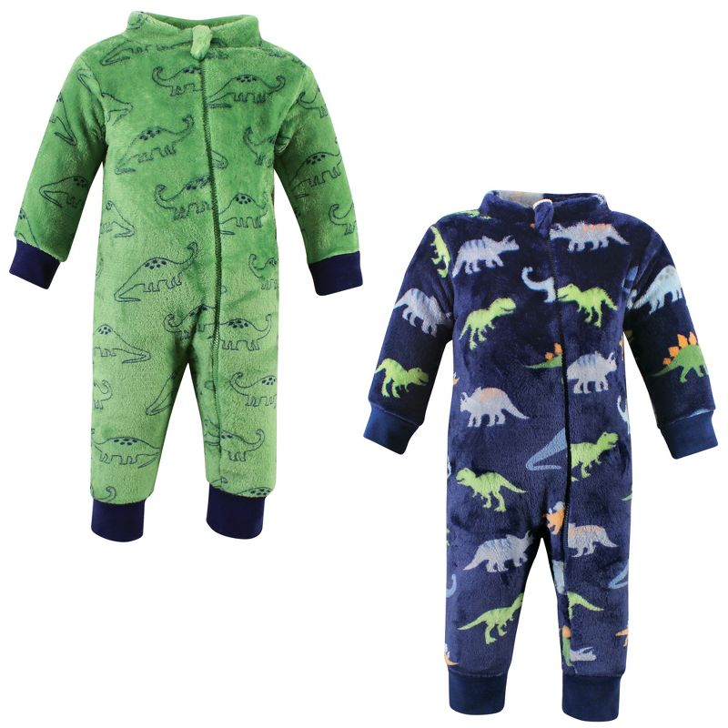 Hudson Baby Toddler Boys Plush Jumpsuits, Dinosaurs, 1 of 5
