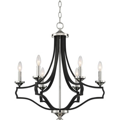 Stiffel Alanna 25 1/4"W Black and Polished Nickel 6-Light Chandelier