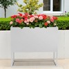 47x18x18 Inch Metal Planter with Shelves & Drainage – Indoor/Outdoor Use for Tall Plants, Flowers, Shrubs - 2 of 4