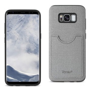 Reiko Samsung Galaxy S8/ SM Anti-Slip Texture Protective Cover with Card Slot in Gray - 1 of 4