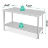 Stainless Steel Work Table 60 x 24 Inch - NSF Commercial Table, Durable Construction Heavy Duty Food Prep Worktable - 3 of 4