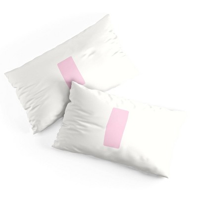 Deny Designs King April Lane Art Block Pink Monogram I Microfiber Printed Pillow Sham