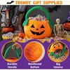 Joyfy Halloween Pumpkin Plush Tote Bucket, Cute Goody Basket with Handle for Kids, Trick or Treat Candy Bag, Halloween Party Favor Supplies - 3 of 4