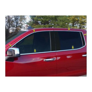 QAA is Compatible with 2019-2020 Chevrolet Silverado 12 Piece Stainless Window Trim Package, Includes Upper Trim, Window Sills,NO Pillar Posts WP59171 - 1 of 4