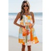 Amaryllis Women's Patchwork Print Smocked Back Midi Dress with Adjustable Straps Square Neckline - 3 of 4