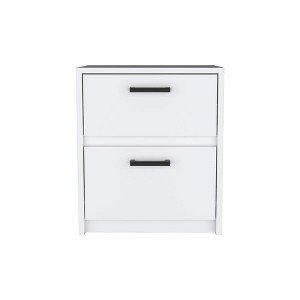 NicBex 12.6 inch Wide Nightstand with Drawers,Modern Side Table with Storage Space and Metal Handle,Bedside Table for Bedroom,Living Room,Black/White - 1 of 4