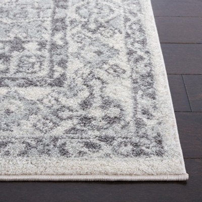 Ivory Squared Boho-Chic Hand-Knotted Area Rug - 6'7"
