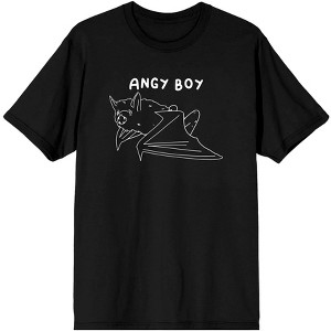 Halloween Screaming Bat Men's Black Graphic Tee - 1 of 3