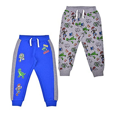 Disney Boy's Toy Story Graphic Print Jogger Pants with Drawstring Waistband, 2 Piece Bottoms Set for kids