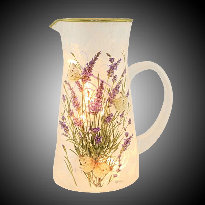Stony Creek 8.75 In Butterflys & Lavender Pitcher Electric Flowers Spring Novelty Sculpture Lights, 2 of 4