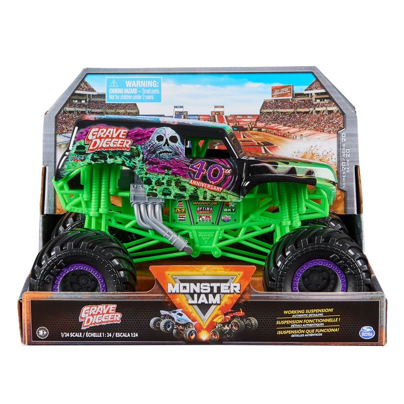 Monster Jam Grave Digger Diecast Monster Truck - 1:24 Scale, 1 of 11