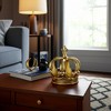Decorative Crown Figurine Metal Fleur-de-Lis Design 7" Gold Finish Home Office Living Room Decor - 3 of 4