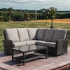 Courtyard Casual Cheshire 4 pc Recline Sectional Set with Coffee Table - 2 of 4