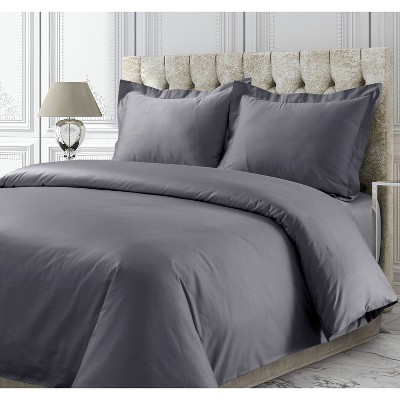 King 3pc 300 Thread Ct Rayon From Bamboo Oversized Duvet Set Gray ...