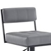 Michele Adjustable Faux Leather Metal Barstool Gray/Black - Armen Living: Square Upholstered, 250lb Capacity, Footrest - 4 of 4