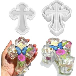 JDICTION Small Jar Storage Silicone Mold with Lid - Fancy Cross Box Mold for Epoxy Resin, DIY Trinket/Jewelry Box, Home Decor - 1 of 4