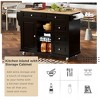 Rolling Kitchen Island Cart, with Wood Desktop, Cabinet and Drawers, Spice Rack, Towel Rack, Wine Rack, for Kitchen, Dining - 4 of 4