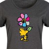 Women's Peanuts Woodstock With Flower And Pattern Graphic T-shirt Dress - Heather Charcoal - 4X - 2 of 4