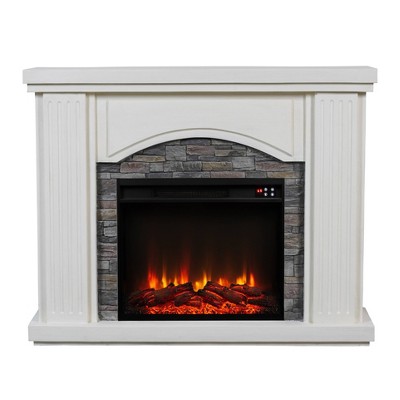47" Stone Surrounded Freestanding Electric Fireplace - Festivo