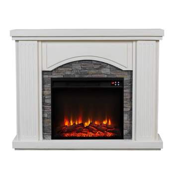 47" Stone Surrounded Freestanding Electric Fireplace - Festivo