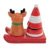 3.5 Inch Santa And Reindeer S & P Shaker Christmas Sled Salt And Pepper Shakers - 3 of 3