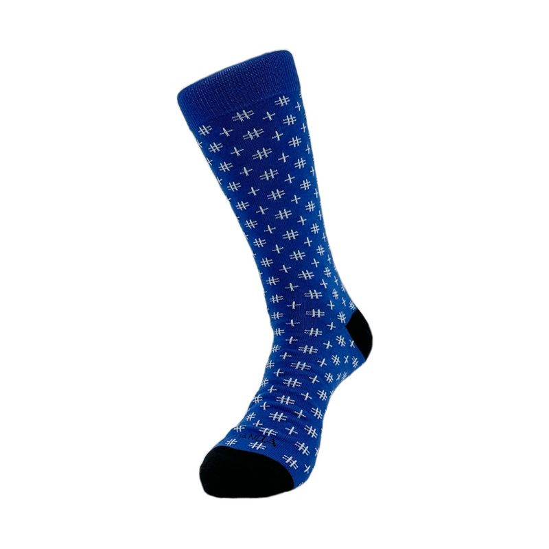 Blue Hashtag Patterned Socks from the Sock Panda (Men's Sizes Adult Large), 5 of 6