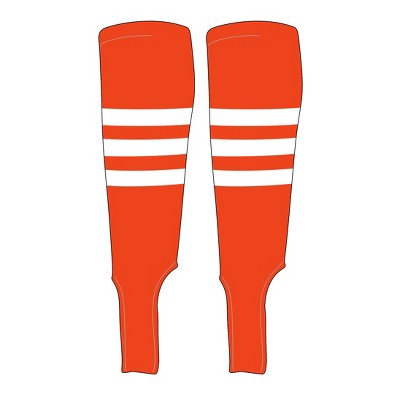 MK Socks Traditional Baseball Stirrups Pattern A-5 Orange, White