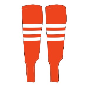MK Socks Traditional Baseball Stirrups Pattern A-5 Orange, White - 1 of 2
