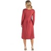 Maternity Midi Length Fit N Flare Pocket Dress - 24seven Comfort Apparel™ - 3 of 4