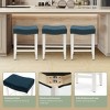 WestinTrends 24" Upholstered Saddle Seat Counter Stool, Antique White/Navy Blue - 4 of 4