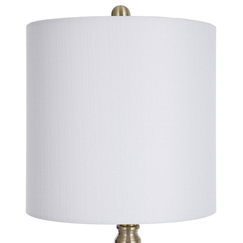 Traditional Satin Brass Table Lamp with Clear Glass Fluted Body - StyleCraft, 4 of 8