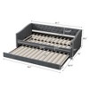 NicBex Twin Size Daybed with Twin Size Trundle,Upholstered Tufted Button Sofa Bed for Bedroom,Living Room,Apartment,Dark Gray - 3 of 4