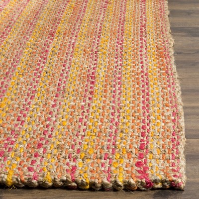 Handmade Pink and Multicolor Jute Area Rug, 3' x 5'