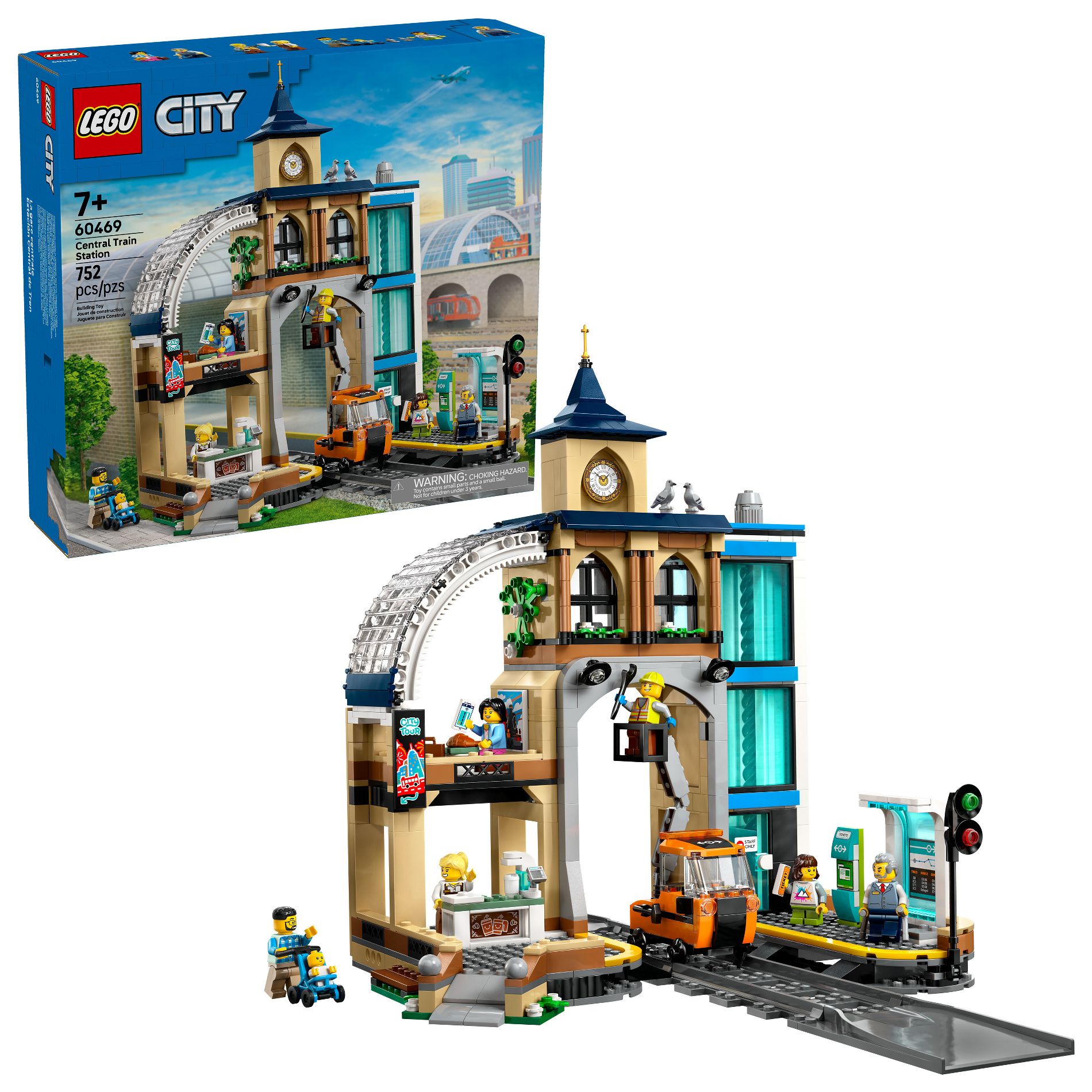 LEGO City Central Train Station Building Toy 60469