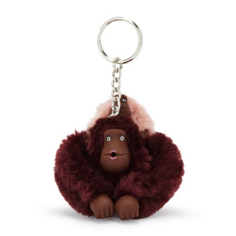 Kipling Sven Monkey Keychain Cherry Tonal