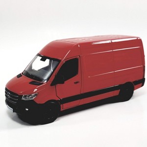 KiNSMART - Mercedes-Benz Sprinter Cargo Van 1:48 O Scale 5" Die Cast Metal Model Toy Van, Pull-Back Action (Red) - 1 of 4