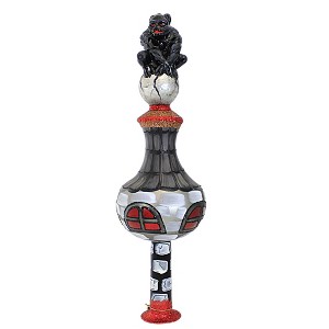 Morawski 17 Inch Black Gargoyle Tree Topper Glass Glitter Finial 19551Halloween 17.0 Inch Black Gargoyle Tree Topper Halloween Finial After Life Tree - 1 of 4