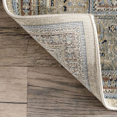 Elegant Beige Synthetic 3'x5' Traditional Medallion Area Rug