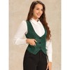 INSPIRE CHIC Women's Vintage Waistcoat Button Up Steampunk Jacquard Sleeveless Suit Vest - 2 of 4