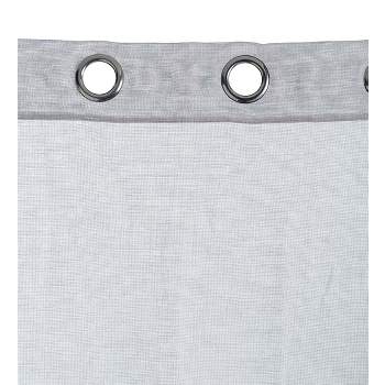 Plow & Hearth SunSpun Tab Top Outdoor Curtain, 54"W x 96"L - Grey