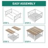 Coffee Table For Living Room,Square Wood Farmhouse Coffee Table With Storage,Rustic Coffee Table,Vintage Center Table For Living Room With Shelf - 4 of 4