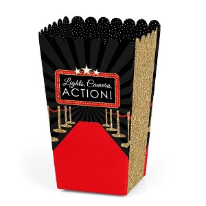 Big Dot of Happiness Red Carpet Hollywood - Movie Night Party Favor Popcorn Treat Boxes - Set of 12 - 1 of 4
