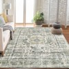 Washable Vintage Rug Non Slip Low Pile Rug Soft Retro Medallion Distressed Throw Floor Cover Foldable Indoor Carpet for Living Room Bedroom Playroom - 4 of 4