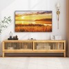 Tangkula TV Stand for TVs up to 65 Inches w/ Sliding Slatted Doors 5 Cable Holes Natural - 4 of 4