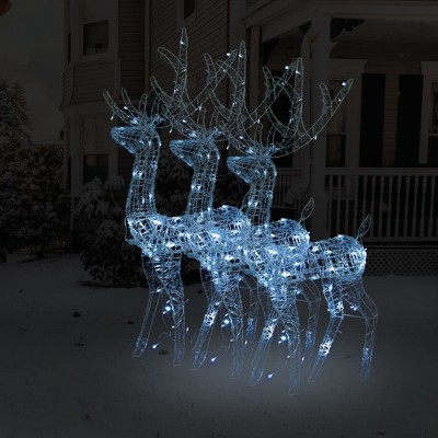 vidaXL Acrylic Reindeer Christmas Decorations 3 pcs 47.2 in. Cold White